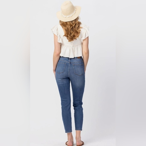 Judy Blue Slim Fit Jeans Size 1(25) No Distressing Straight Skinny Stretch Denim - Picture 9 of 16